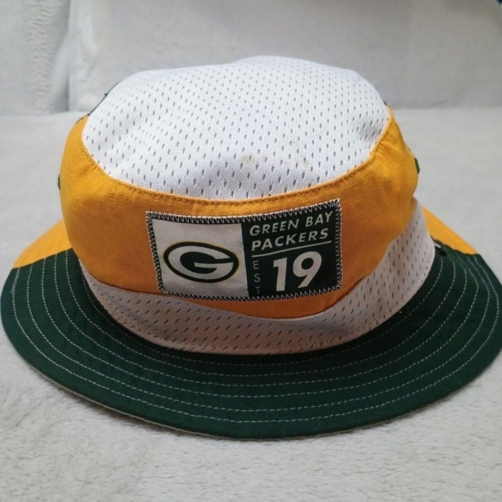 Green Bay Packers Bucket Hat Cap Mens Green Yellow NFL Football 47 Brand